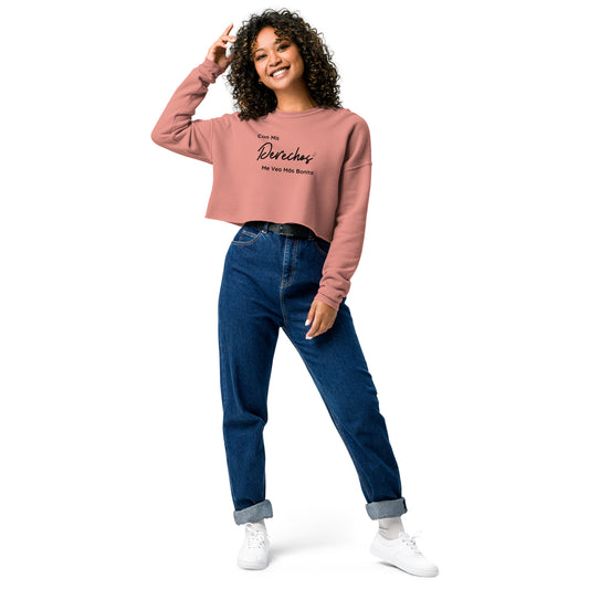 Derechos Long Sleeve Crop Sweatshirt